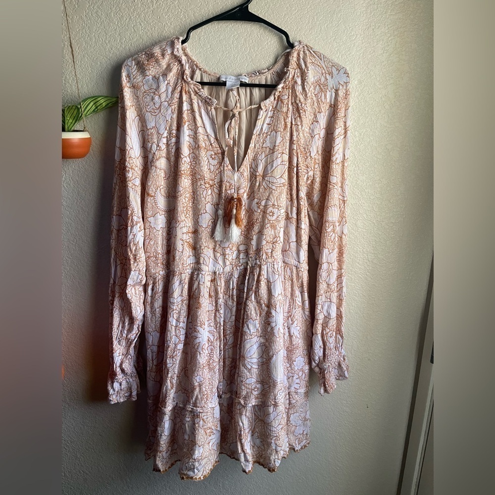 House of Harlow 1960 Brown, Gold & Lavender Floral Mini